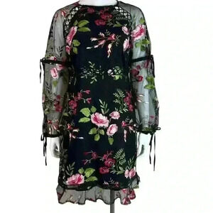 Asos Maternity Rose Embroidered Shift Floral Dress